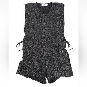 PASSION LILIE Romper Womens XS Rainey Organic Jumpsuit Navy Blue Sleeveless